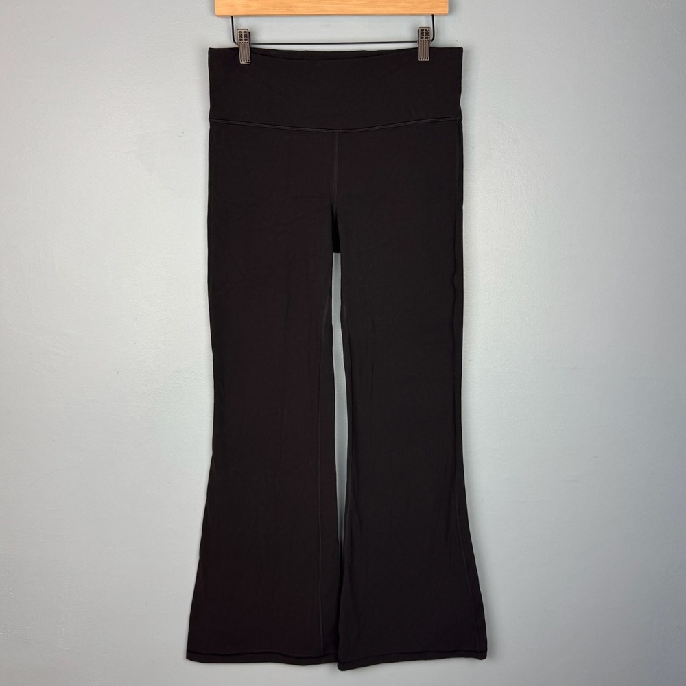Athleta Elation Flare Leggings Pants Womens Large Black High Rise Athletic Yoga
